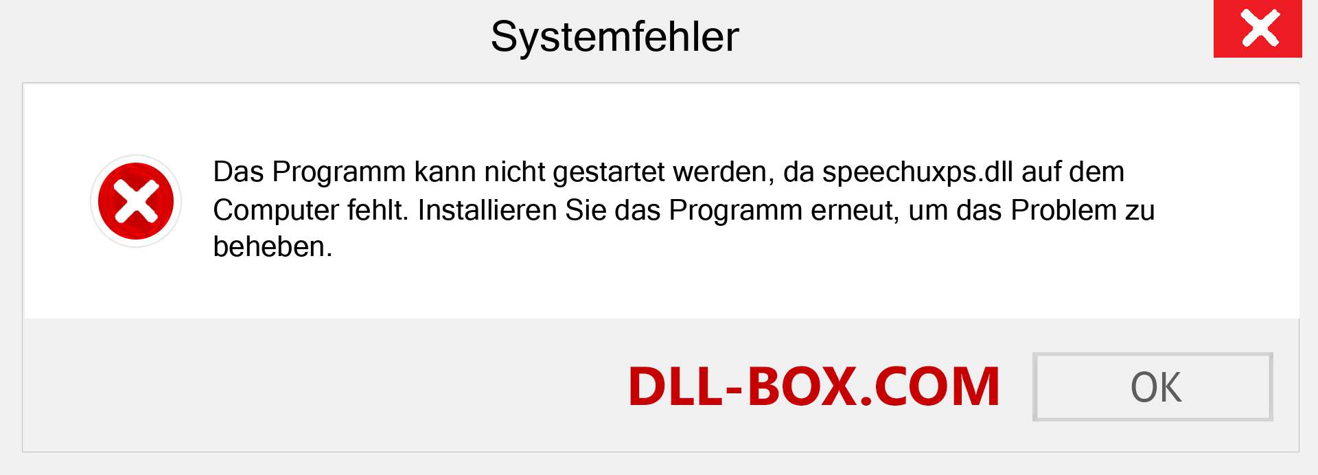 speechuxps.dll-Datei fehlt?. Download für Windows 7, 8, 10 - Fix speechuxps dll Missing Error unter Windows, Fotos, Bildern